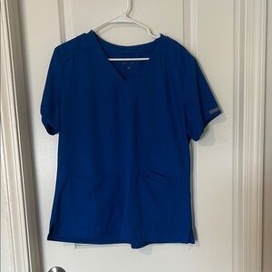 Women's Blue V-Neck Scrub Top